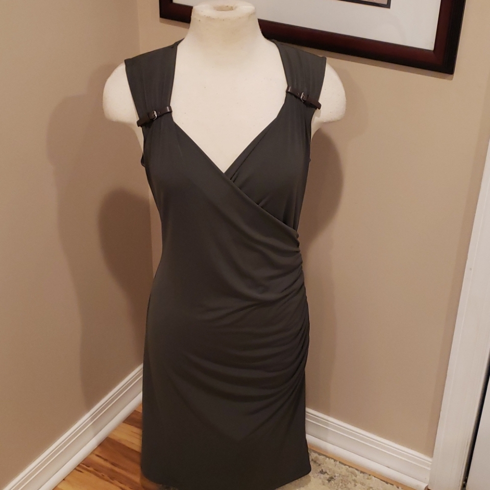 MICHAEL Michael Kors Olive Green Sleeveless Wrap Dress